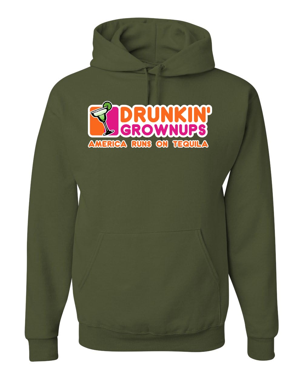 Drunkin' Grownups America Runs on Alcohol Parody Humor Unisex Hoodie Sweatshirt