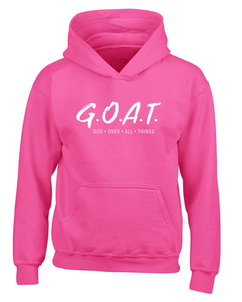 Goat God Over All Things Inspirational/Christian Youth Hooded Graphic Sweatshirt