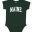 State of Maine College Style White Fashion Baby Creeper Boys Girls Infant Bodysuit