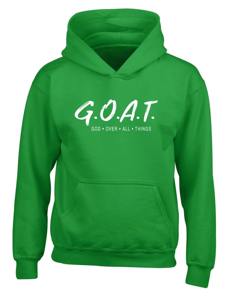 Goat God Over All Things Inspirational/Christian Youth Hooded Graphic Sweatshirt