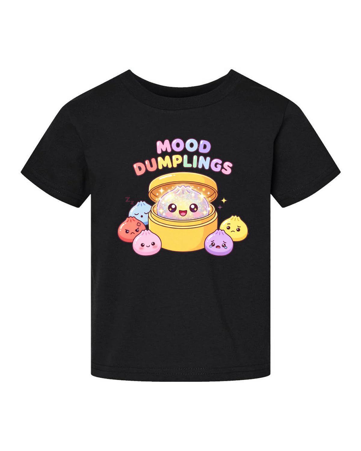 Mood Dumplings Kawaii Cute Dim Sum Emotional Dumpling Anime Food Lover Pop Culture Toddler Crew Graphic T-Shirt