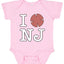 I Heart NJ Funny Love New Jersey Pork Roll Shape Breakfast Meme Fashion Baby Creeper Boys Girls Infant Bod