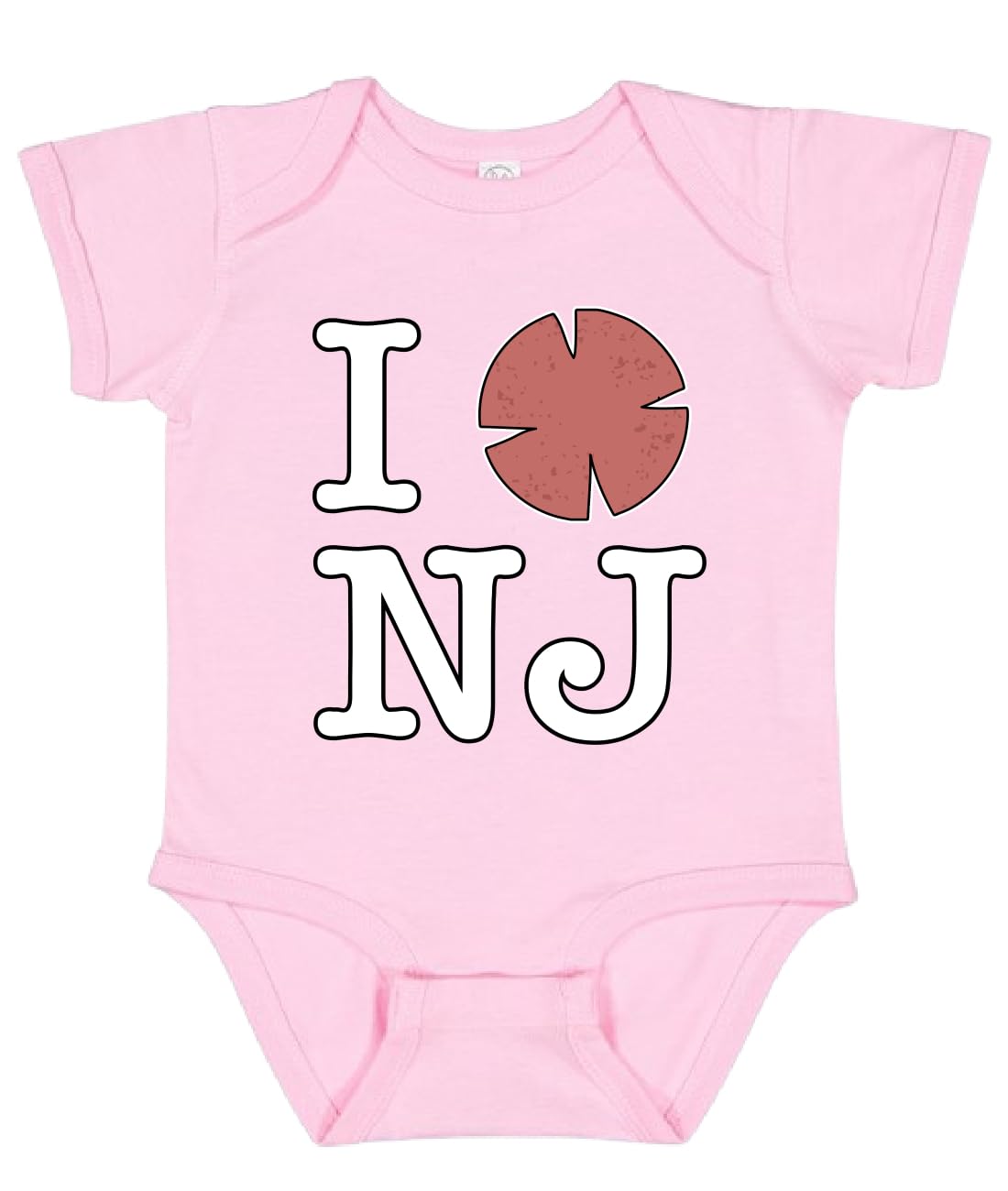 I Heart NJ Funny Love New Jersey Pork Roll Shape Breakfast Meme Fashion Baby Creeper Boys Girls Infant Bod