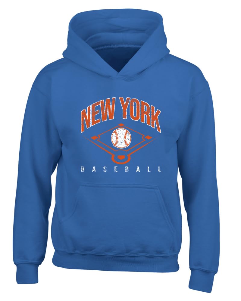 American Baseball Fan Vintage Distressed Field Sports Gift Youth Hooded Sweatshirt