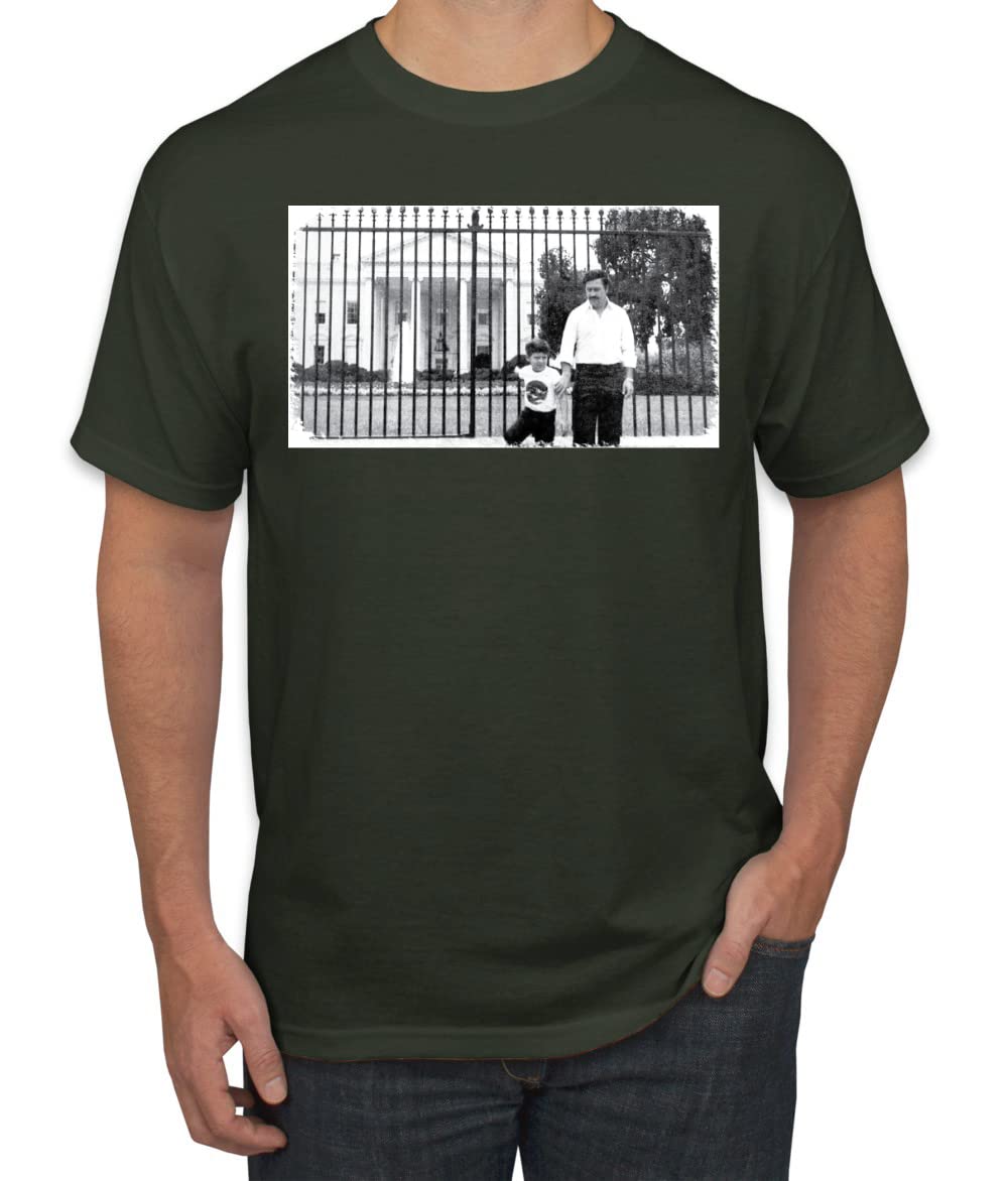 Pablo Escobar Medellin Cartel Cocaine Cowboys White House Picture Pop Culture Men's Graphic T-Shirt