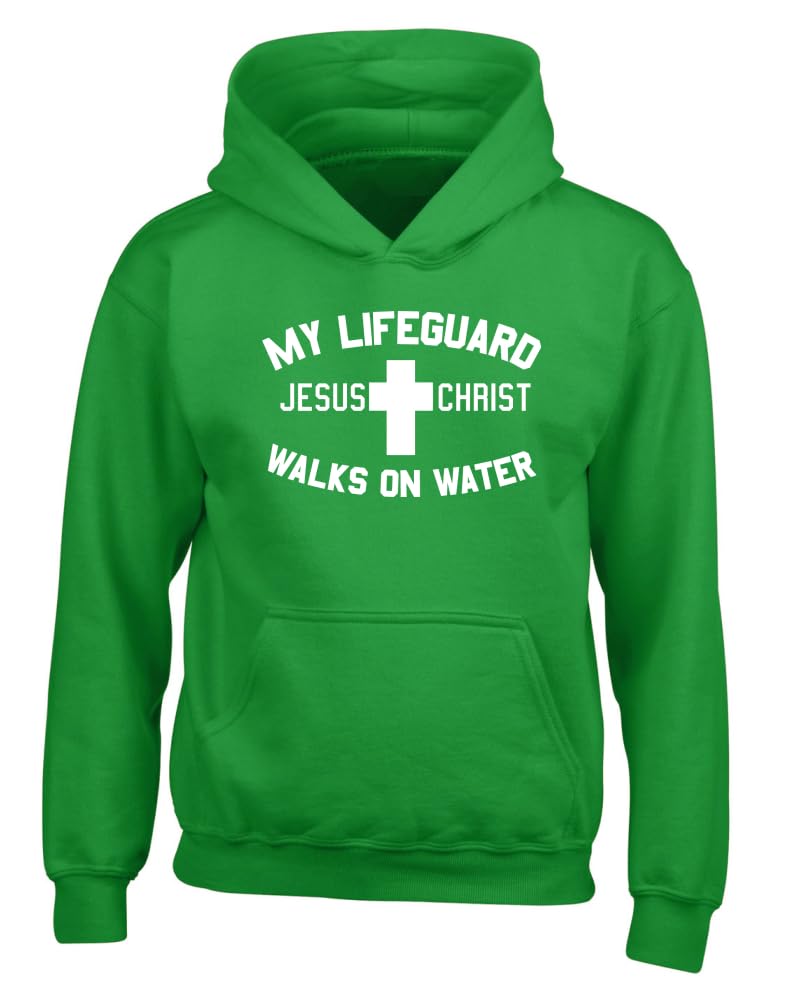 My Lifeguard Walks on Water Jesus Christ Bible Inspirational/Christian Youth Hooded Graphic Sweatshirt