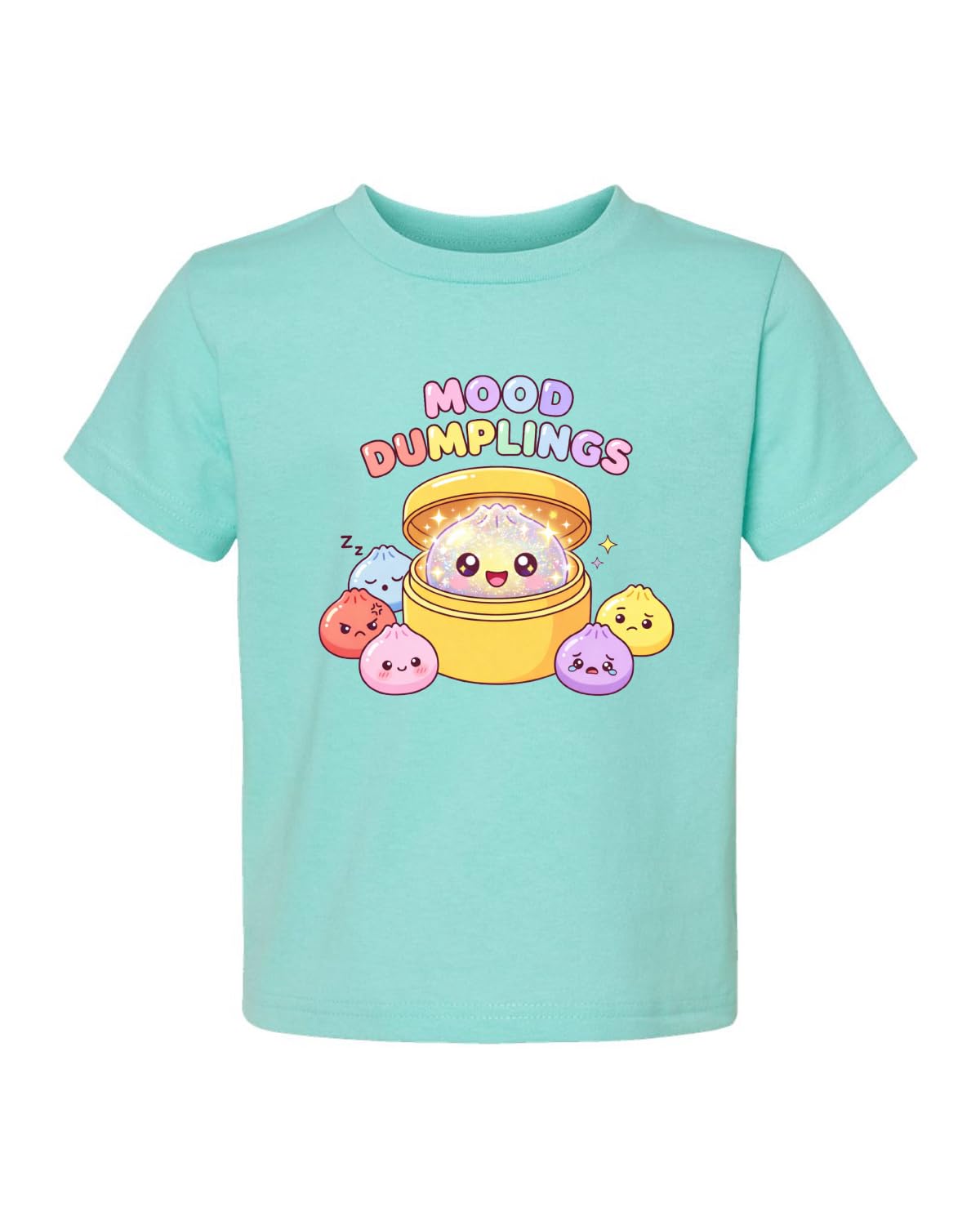 Mood Dumplings Kawaii Cute Dim Sum Emotional Dumpling Anime Food Lover Pop Culture Toddler Crew Graphic T-Shirt