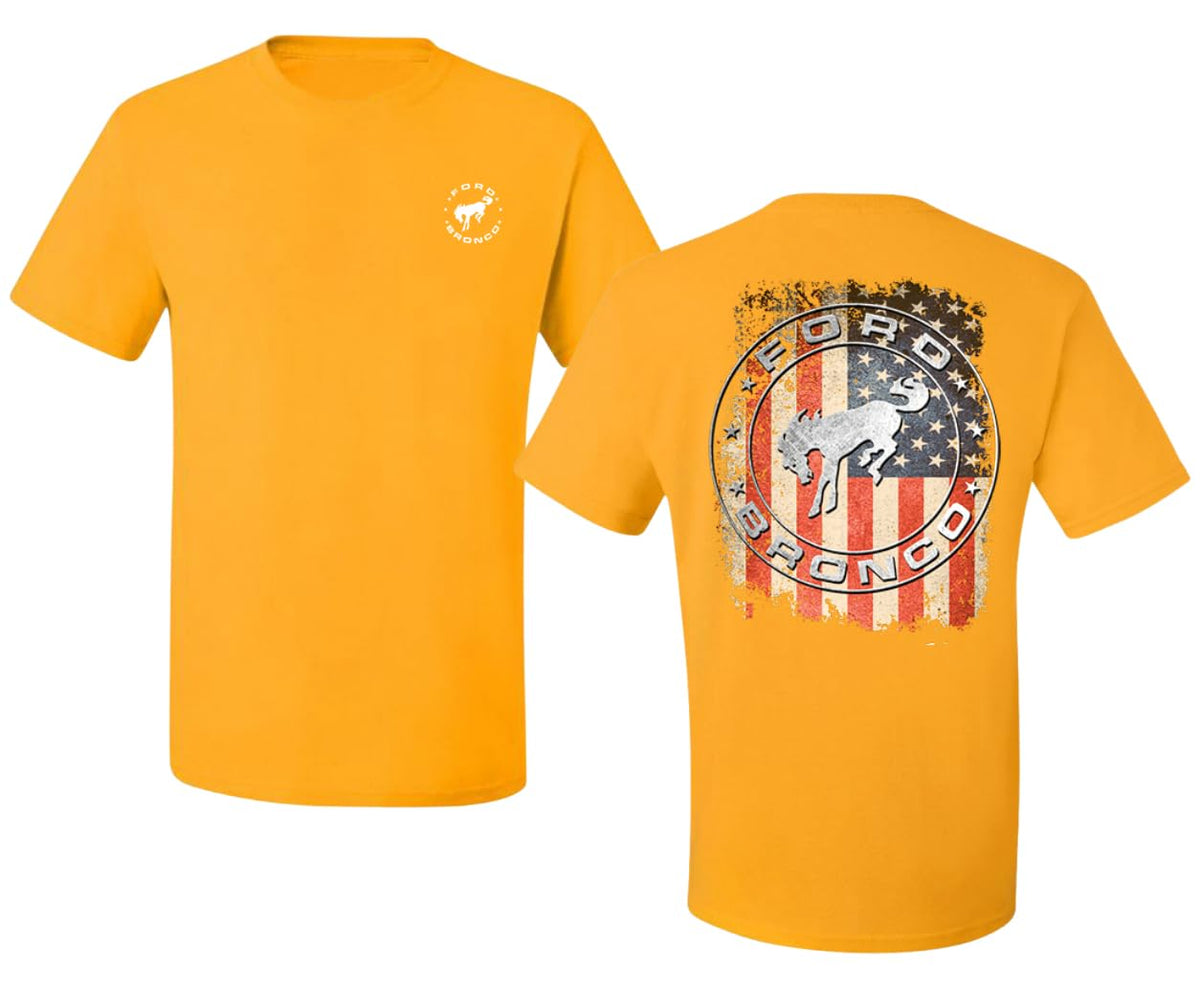 US Flag Ford Bronco Front and Back  Cars and Trucks Men's T-Shirt
