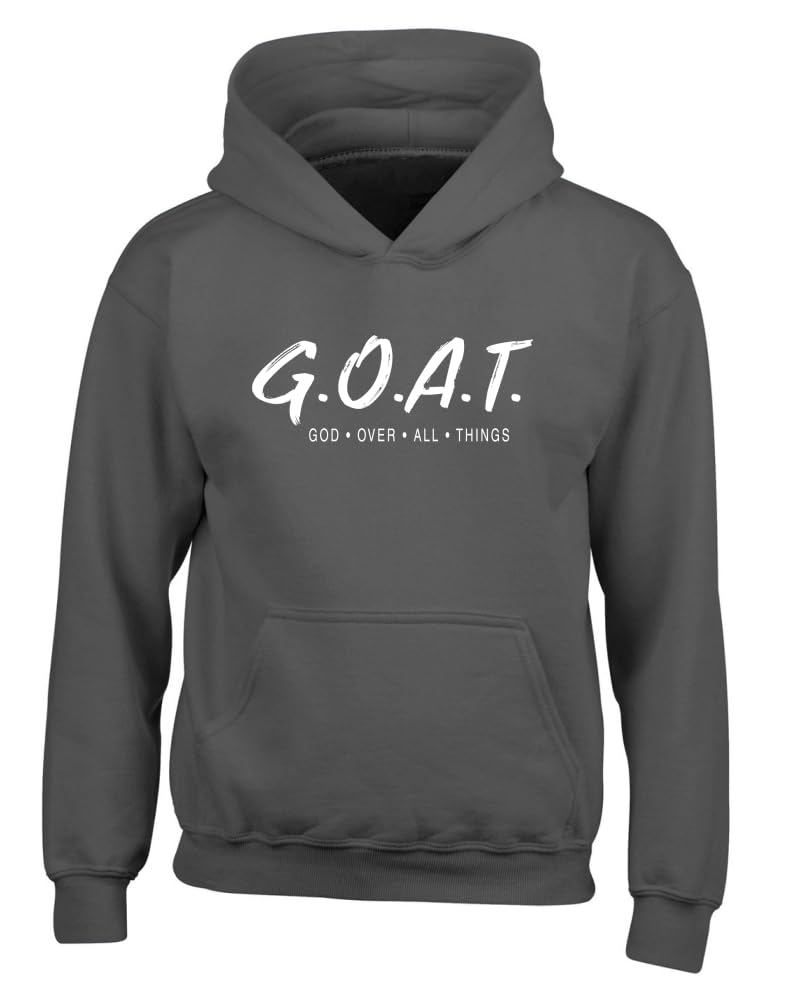 Goat God Over All Things Inspirational/Christian Youth Hooded Graphic Sweatshirt