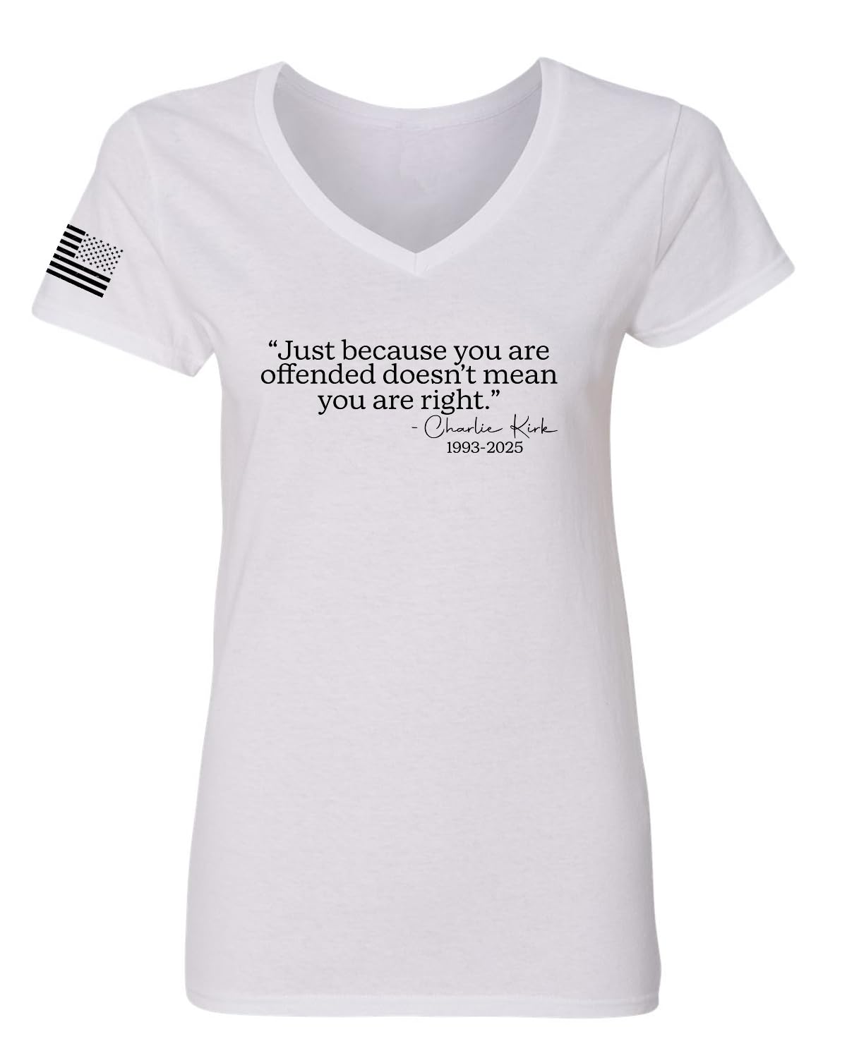 Freedom God Family Patriotism Shirt, Christian Conservative Tee for Women, Women’s Standard V-Neck Tee