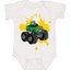 Green Monster Truck with Firey Flames Cars and Trucks Baby Creeper Boys Girls Infant Bodysuit