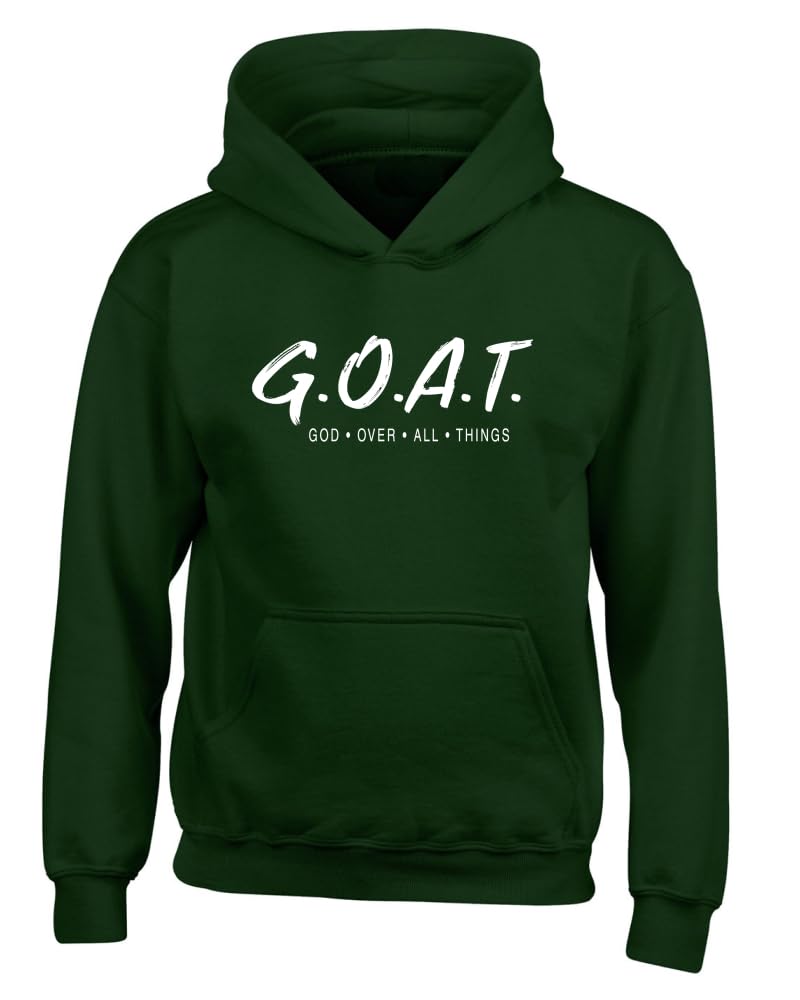 Goat God Over All Things Inspirational/Christian Youth Hooded Graphic Sweatshirt
