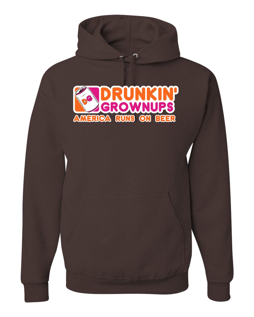 Drunkin' Grownups America Runs on Alcohol Parody Humor Unisex Hoodie Sweatshirt