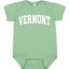 State of Vermont College Style White Fashion Baby Creeper Boys Girls Infant Bodysuit