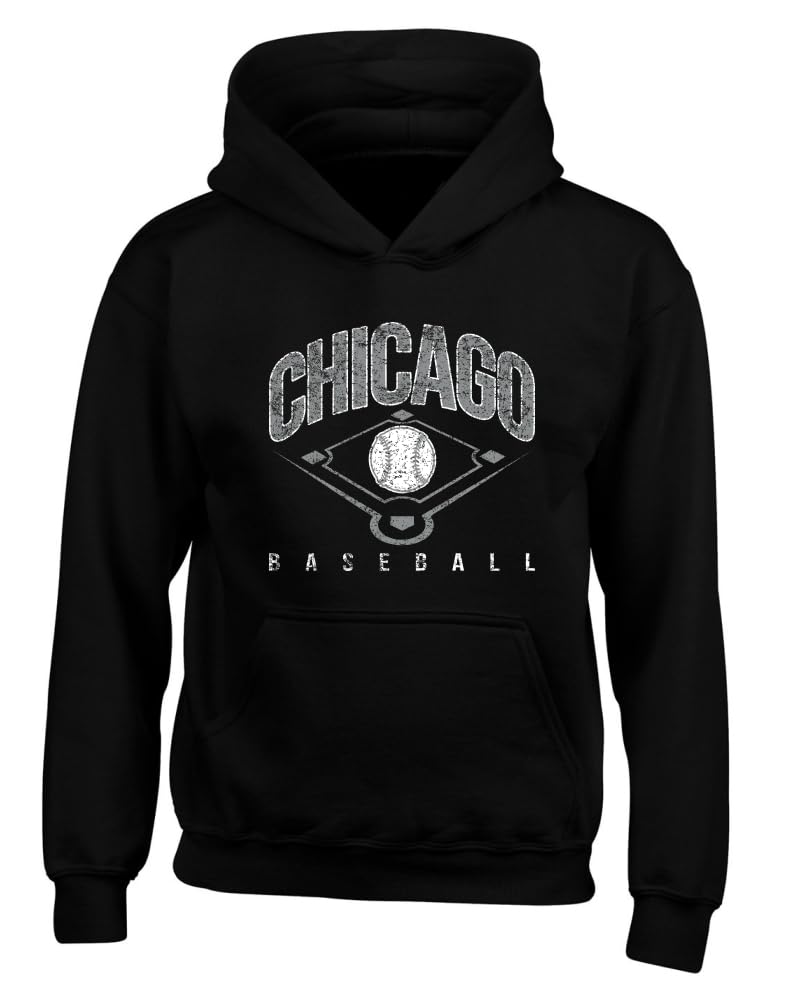 American Baseball Fan Vintage Distressed Field Sports Gift Youth Hooded Sweatshirt