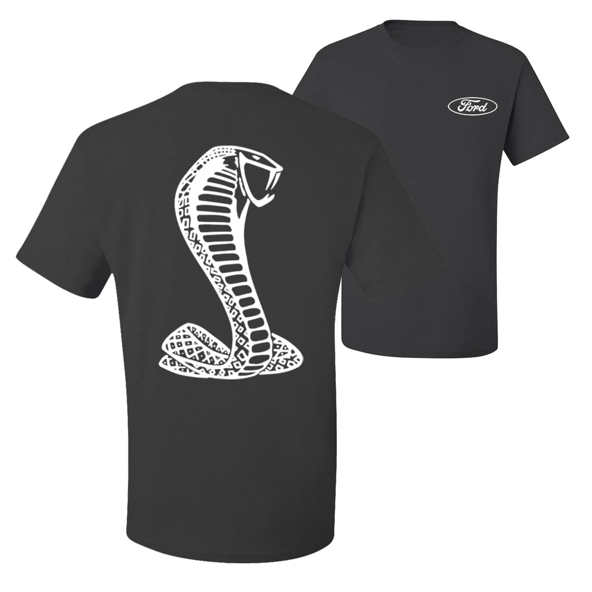 Retro Ford Shelby Cobra Emblem Vintage White Logo  Front and Back  Cars and Trucks Men's T-Shirt