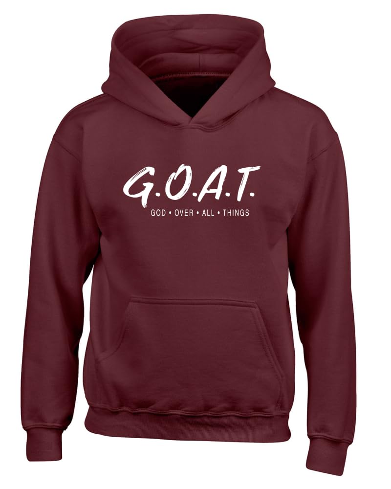 Goat God Over All Things Inspirational/Christian Youth Hooded Graphic Sweatshirt
