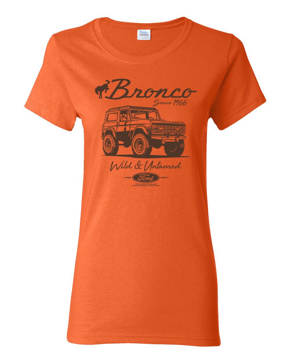 Ford Bronco Wild Untamed 1966, Classic Retro USA Motors Cars and Trucks Womens Shirt