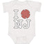 I Heart NJ Funny Love New Jersey Pork Roll Shape Breakfast Meme Fashion Baby Creeper Boys Girls Infant Bod