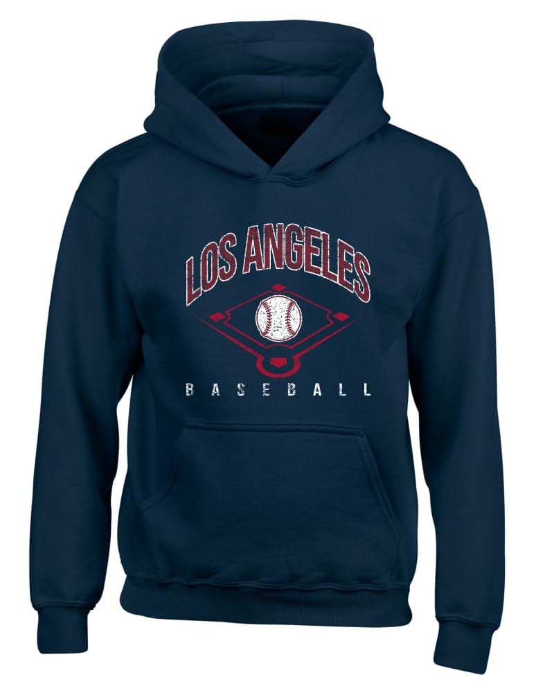 American Baseball Fan Vintage Distressed Field Sports Gift Youth Hooded Sweatshirt