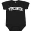 State of Wisconsin College Style White Fashion Baby Black Sports Baby Creeper Boys Girls Infant Bodysuit