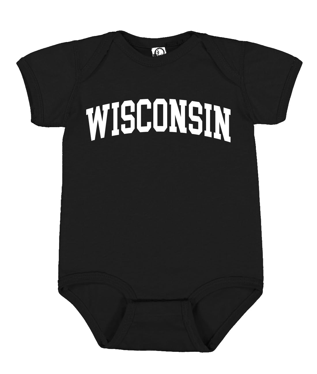 State of Wisconsin College Style White Fashion Baby Black Sports Baby Creeper Boys Girls Infant Bodysuit