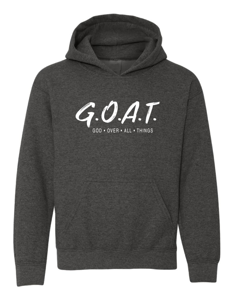 Goat God Over All Things Inspirational/Christian Youth Hooded Graphic Sweatshirt
