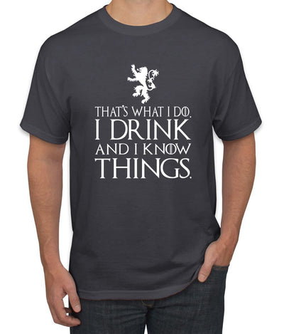 I Drink and I Know Things Tyrion GOT White Pop Culture Men's T-Shirt