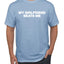 My Girlfriend Beats Me Funny Husband Wife His Hers Humor Men's T-Shirt