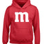 Letter M Graphic Novelty Funny Costume Halloween Youth Hooded Sweatshirt