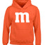 Letter M Graphic Novelty Funny Costume Halloween Youth Hooded Sweatshirt
