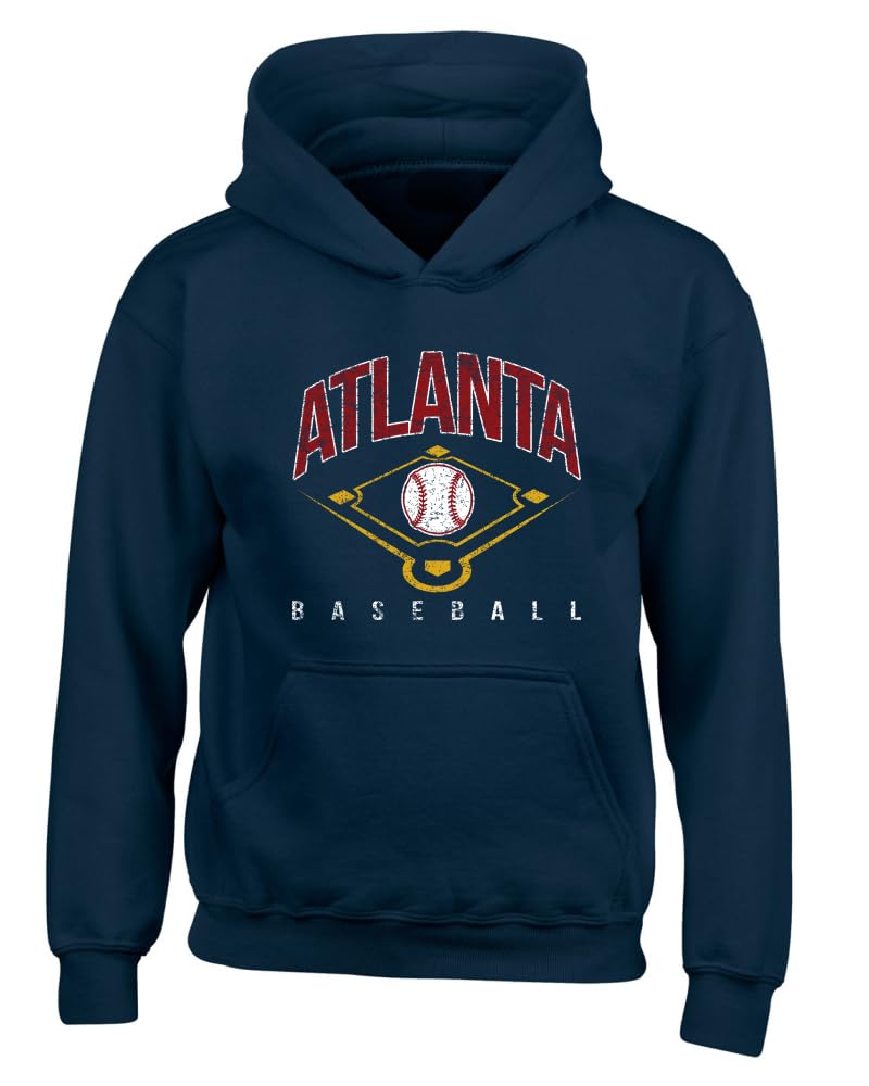 American Baseball Fan Vintage Distressed Field Sports Gift Youth Hooded Sweatshirt