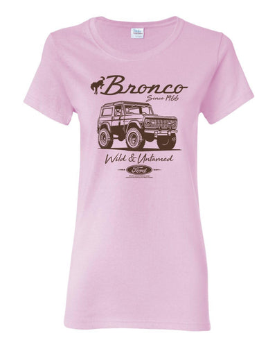 Ford Bronco Wild Untamed 1966, Classic Retro USA Motors Cars and Trucks Womens Shirt