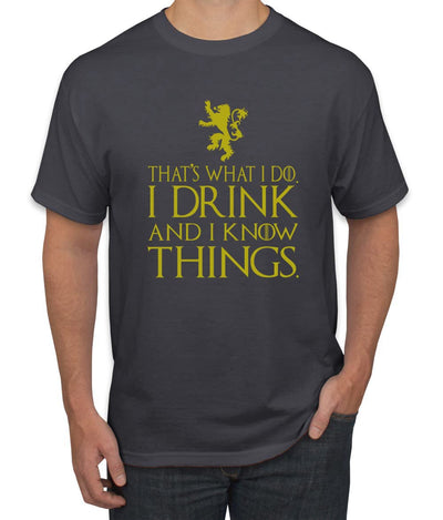 I Drink and I Know Things Tyrion GOT Gold Pop Culture Men's T-Shirt