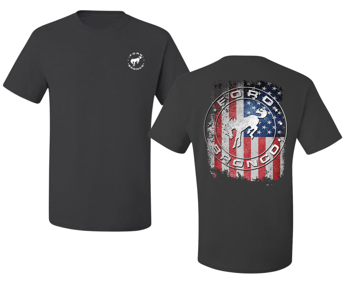 US Flag Ford Bronco Front and Back  Cars and Trucks Men's T-Shirt