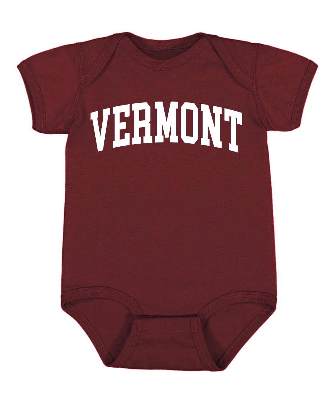 State of Vermont College Style White Fashion Baby Creeper Boys Girls Infant Bodysuit