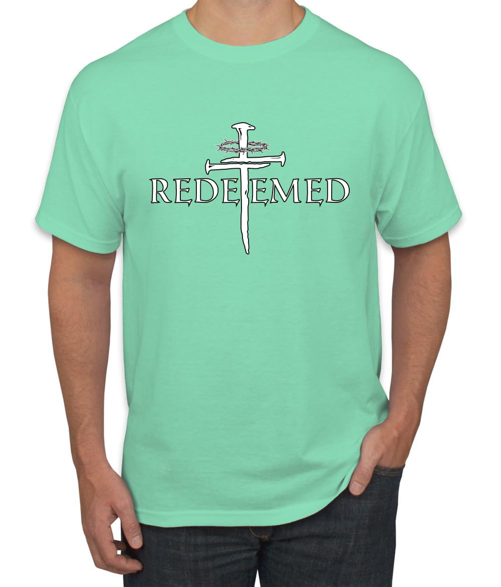 Redeemed Cross Jesus Christ Nails Inspirational/Christian Men's T-Shirt