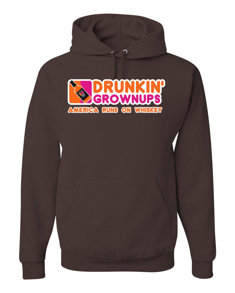 Drunkin' Grownups America Runs on Alcohol Parody Humor Unisex Hoodie Sweatshirt