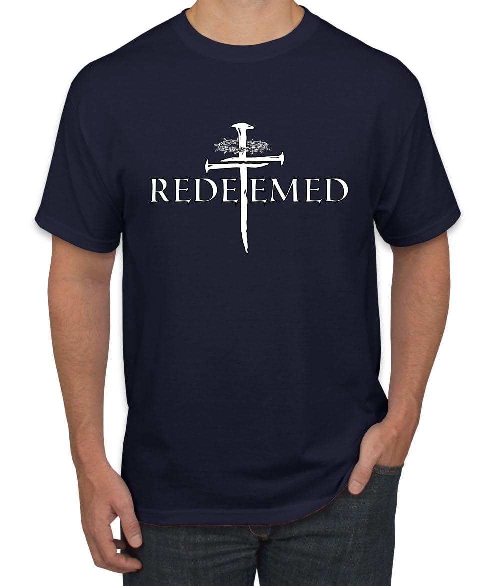 Redeemed Cross Jesus Christ Nails Inspirational/Christian Men's T-Shirt