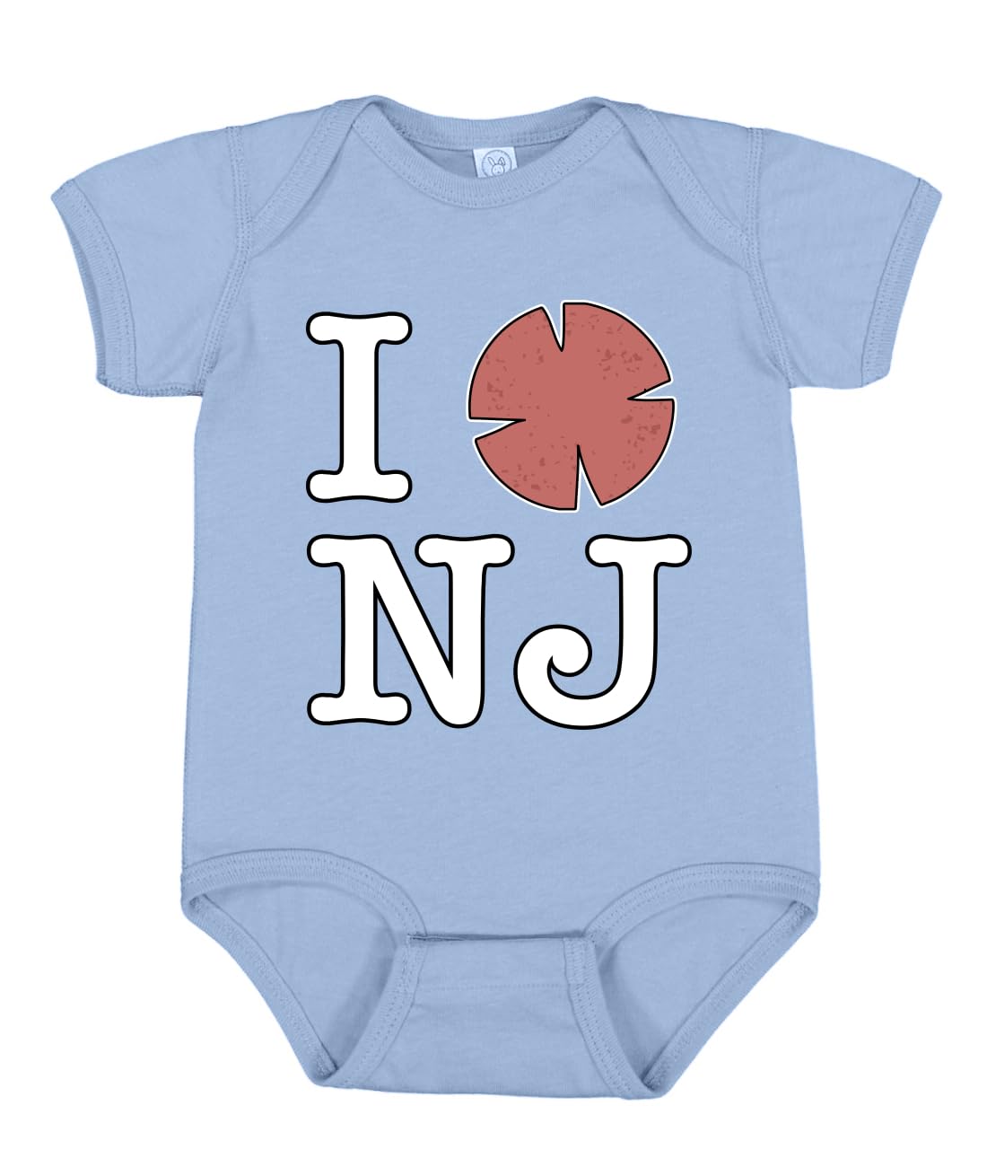 I Heart NJ Funny Love New Jersey Pork Roll Shape Breakfast Meme Fashion Baby Creeper Boys Girls Infant Bod