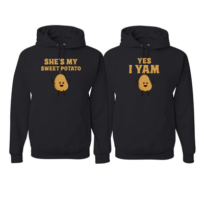 She's My Sweet Potato Yes I Yam Cute Food Font Classic His and Hers Matching Couples Hoodie Sweater Set