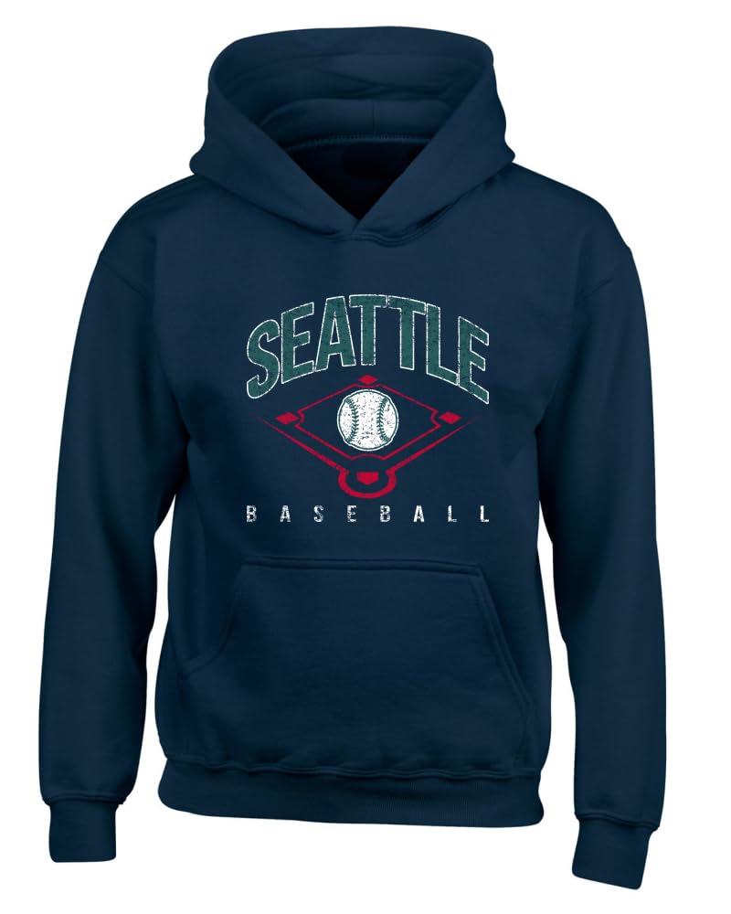 American Baseball Fan Vintage Distressed Field Sports Gift Youth Hooded Sweatshirt