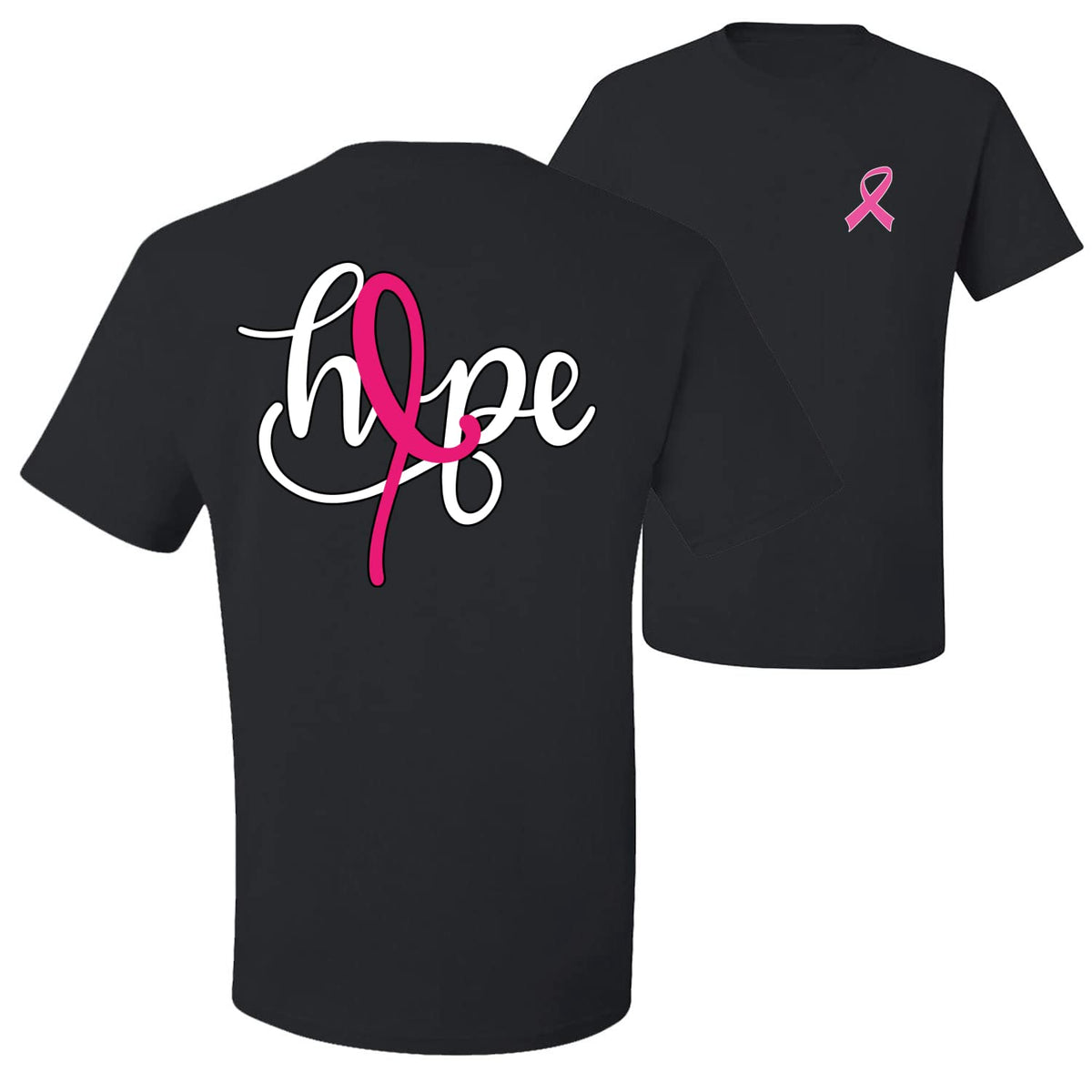 Breast Cancer Awareness Faith Pink Ribbon Sunflower Front and Back Unisex T-Shirt