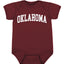 State of Oklahoma College Style White Fashion Baby Creeper Boys Girls Infant Bodysuit