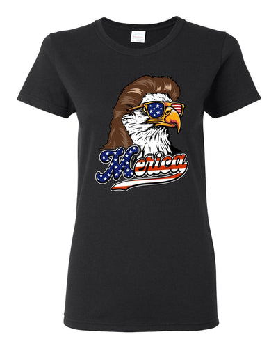 American Bald Eagle Mullet Glasses American Pride Womens Graphic T-Shirt