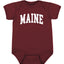 State of Maine College Style White Fashion Baby Creeper Boys Girls Infant Bodysuit