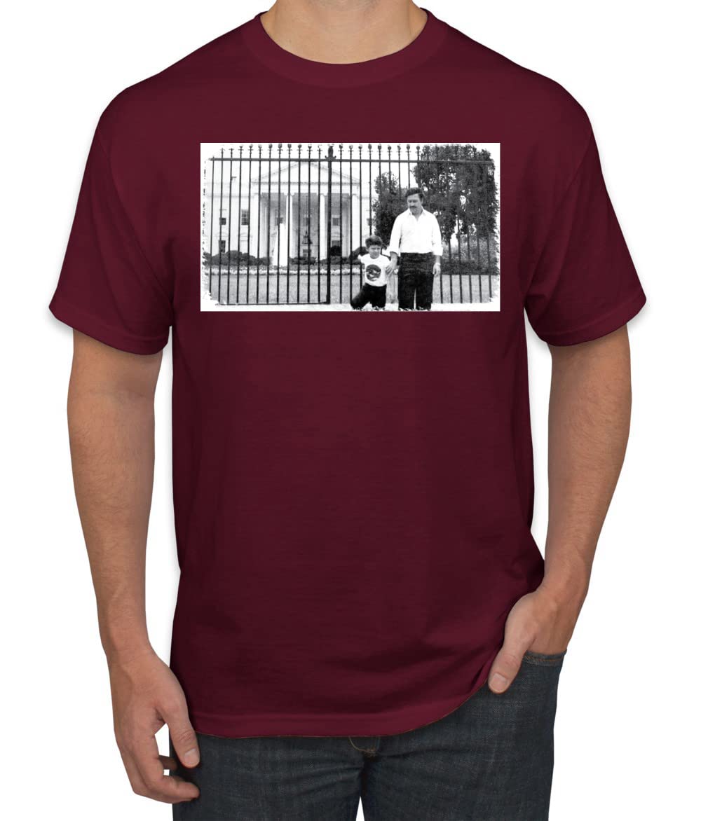 Pablo Escobar Medellin Cartel Cocaine Cowboys White House Picture Pop Culture Men's Graphic T-Shirt