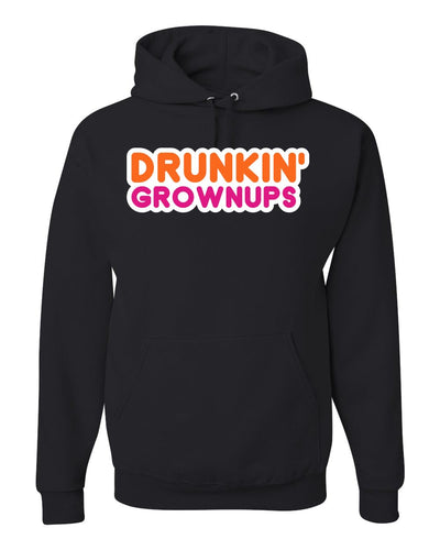 Drunkin' Grownups America Runs on Alcohol Parody Humor Unisex Hoodie Sweatshirt