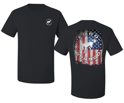 US Flag Ford Bronco Front and Back  Cars and Trucks Men's T-Shirt