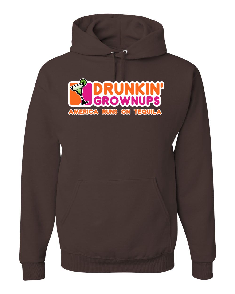 Drunkin' Grownups America Runs on Alcohol Parody Humor Unisex Hoodie Sweatshirt